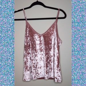 Crushed Velvet Pink Crop Top
